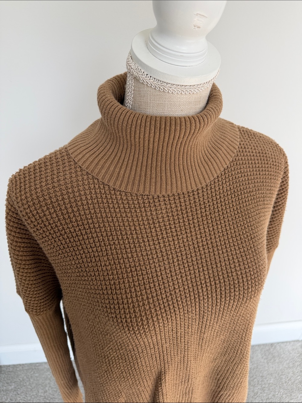 MICHAEL Michael Kors Camel Waffle Knit Turtleneck Sweater
